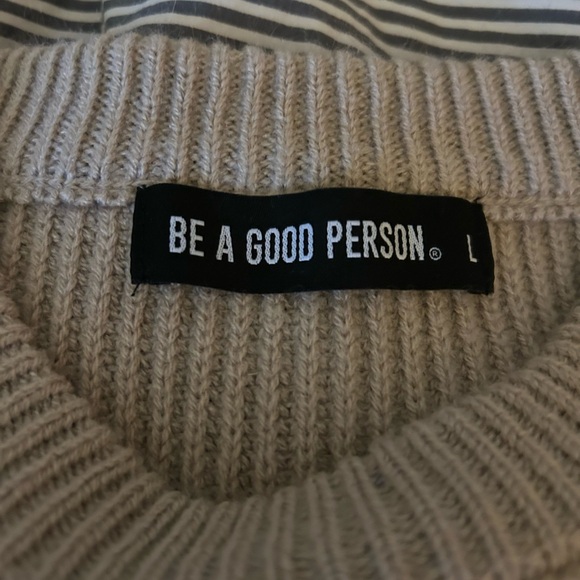 Be A Good Person Knit Sweater - Tan - Size “Men’s” Large - Picture 3 of 7